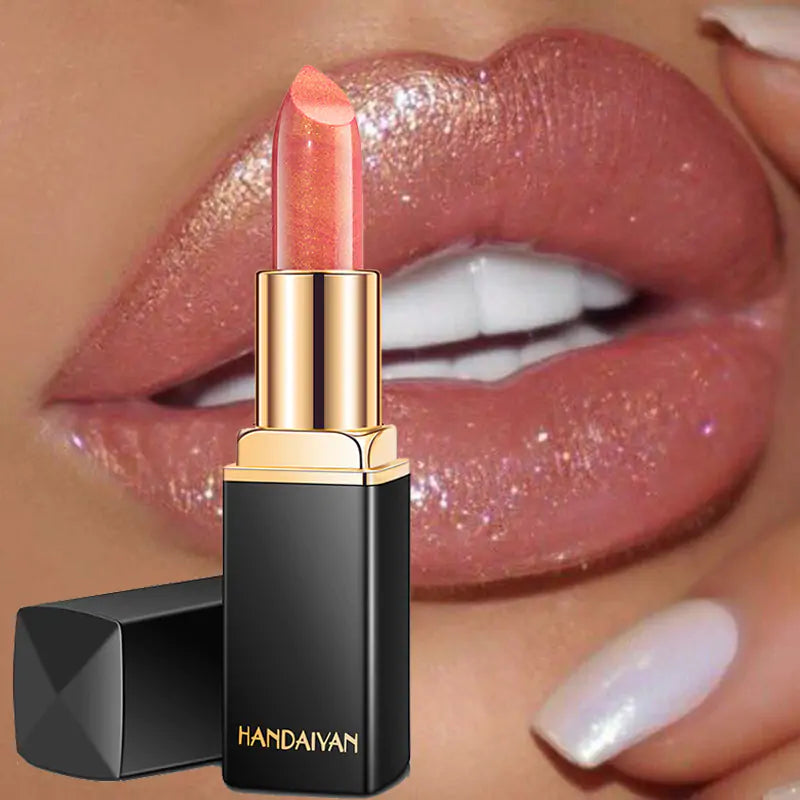 9 Colors Waterproof Glitter Lipstick - Shamz Glamour