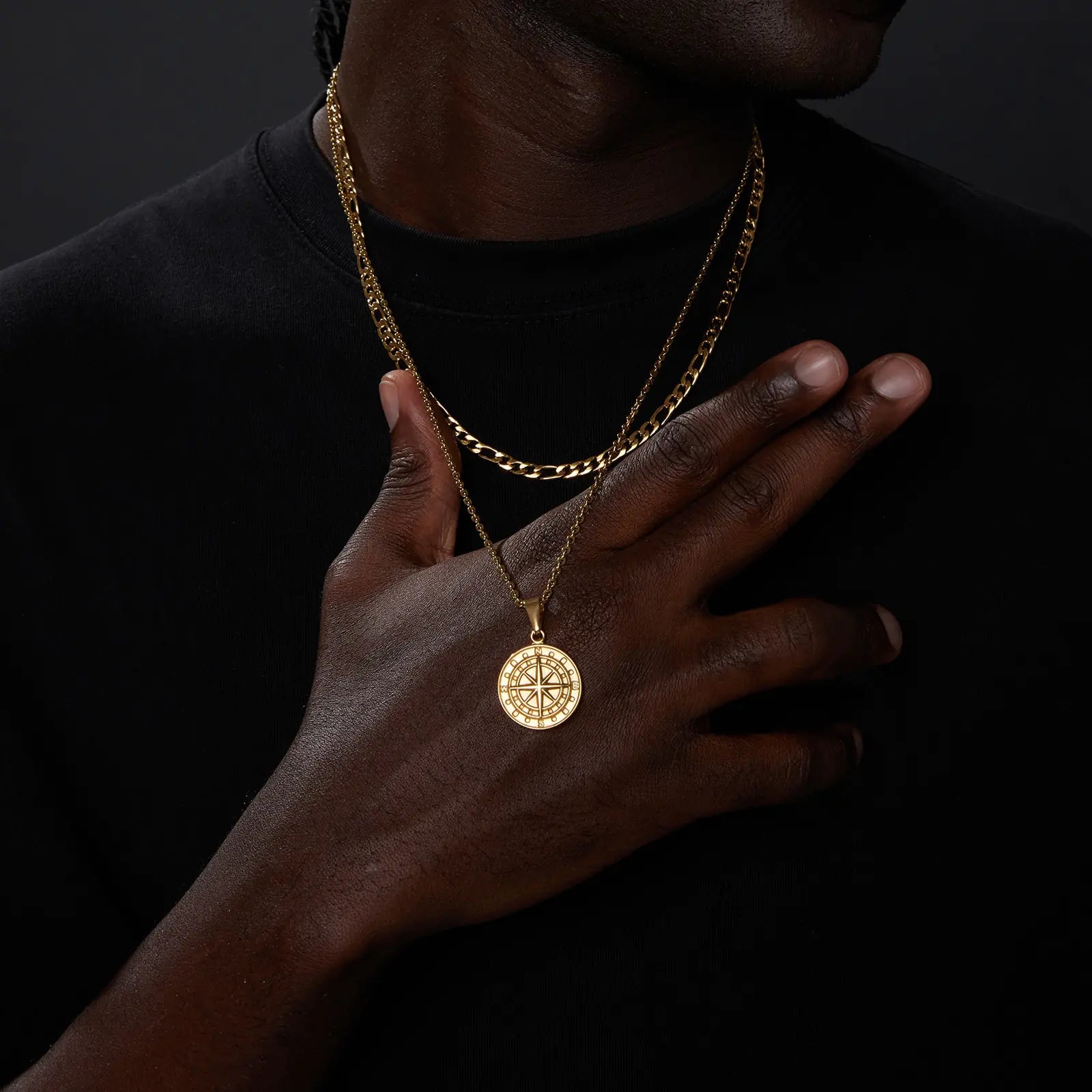 Vnox Layered Necklaces for Men - Shamz Glamour