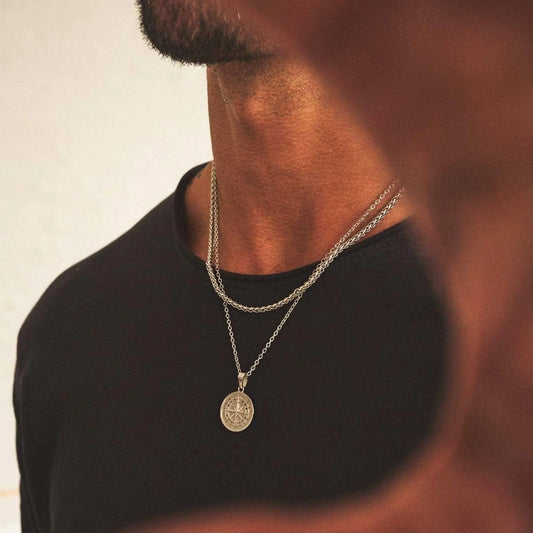 Vnox Layered Necklaces for Men - Shamz Glamour