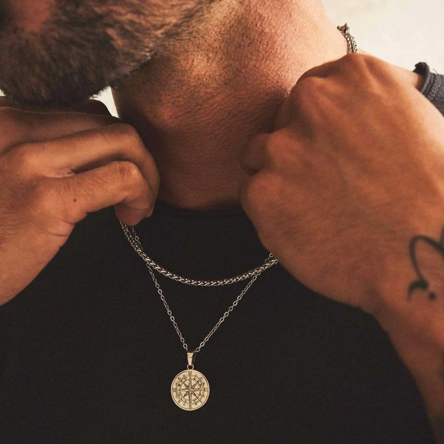 Vnox Layered Necklaces for Men - Shamz Glamour