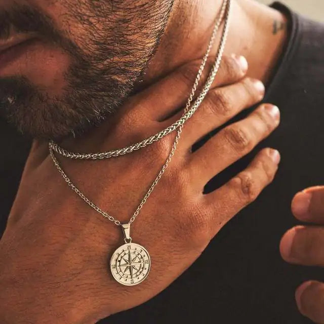 Vnox Layered Necklaces for Men - Shamz Glamour