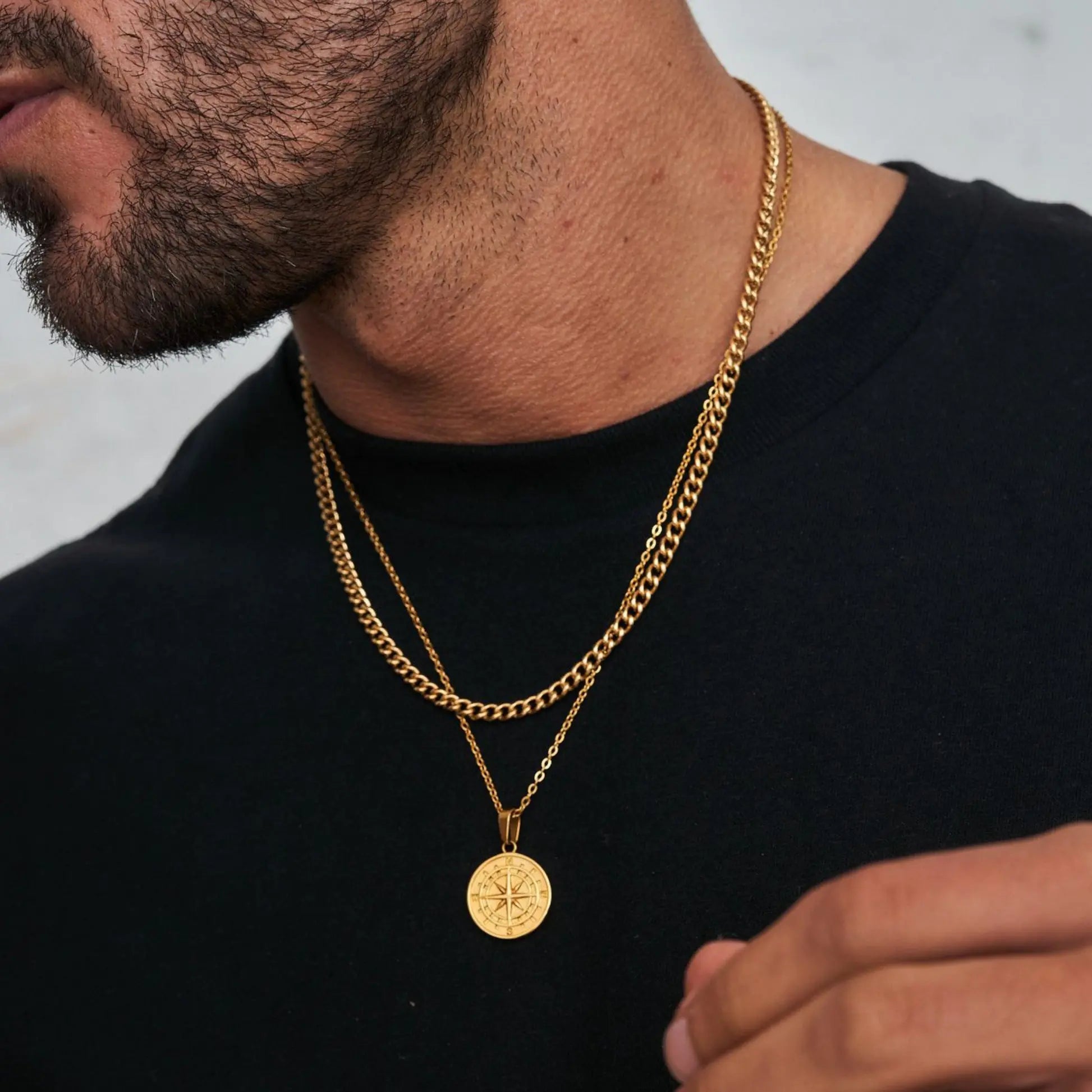 Vnox Layered Necklaces for Men - Shamz Glamour