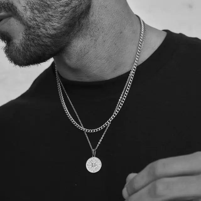 Vnox Layered Necklaces for Men - Shamz Glamour